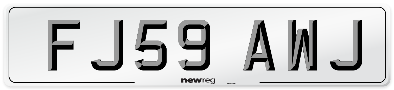 FJ59 AWJ Number Plate from New Reg